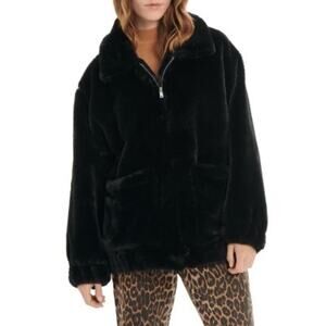 UGG Womens size XXS Kianna Faux Fur Jacket Black